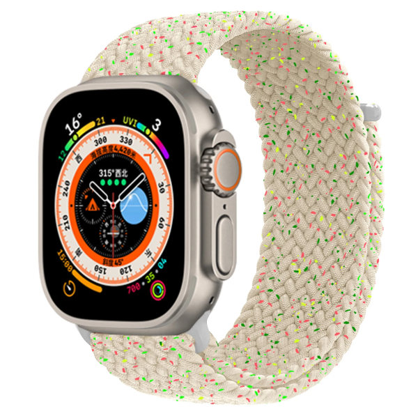 Flätad Solo Loop För Apple Watch Band 44mm 49mm 45mm 42mm Elastiskt armband iWatch series 9 8 7 se Ultra 2 Strap Star Unity S size