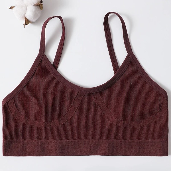 Push Up sömlösa behåar för kvinnor Mjuka underkläder Sport Tube BH Sexiga underkläder Bh:ar Damunderkläder Låg rygg BH Crop Tops wine red L