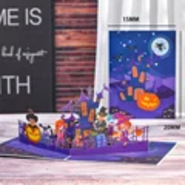 Hallowmas Invitations Gift Card 3D Halloween Pop Up Greeting Cards for Kids Party Halloween Wizard