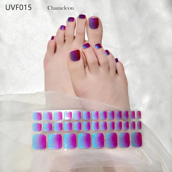 34Tips Toe Semi Curing Gel Kynsi Tarra Kovetetaan UV-Lampulla Geeli Tarra Korealainen Semi Cured Foot Gel Kynsi Art Wraps BSJ0068