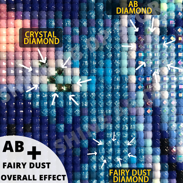 AB Fairy Dust Diamantmaleri Pige Fantasy Kunst Billede Fuld Bor Mosaic Broderi Glitrende Kvinde Portræt Hjem Indretning Gave 8 AB FD Round 45x60cm