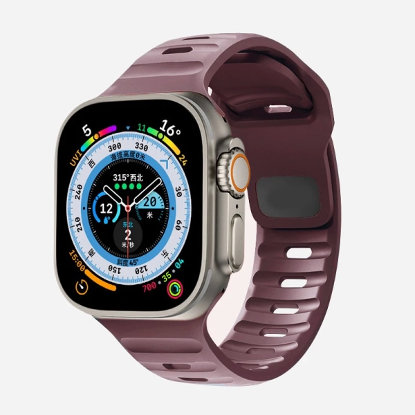 Mjuk silikonrem för Apple Watch Band Ultra 49mm 44mm 45mm 42mm 41mm 42mm 38mm sportklockarmband iwatch Serise 8 7 6 5 armband 17-Wine-red 42mm 44mm 45mm 49mm