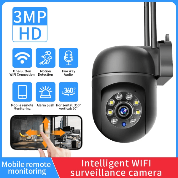 IP-kamera 3mp hd rörelsespårning nära tv wifi 2,4g5g dubbelbands trådlös familj säkerhet omedelbart skydd 3.6mm US PLUG