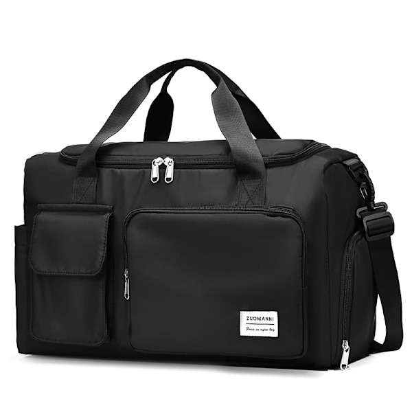 UNIXINU Rejsetaske med stor kapacitet - Weekender Overnight Duffel Tasker med sko-rum Sports Fitness Tasker til kvinder black