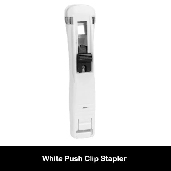 Staple Metal Clip Push Handpapper Clipper Med Refill Fixering Organiserar Häftning Återanvändbar Pushklämma För Dokumentfil Stationära White