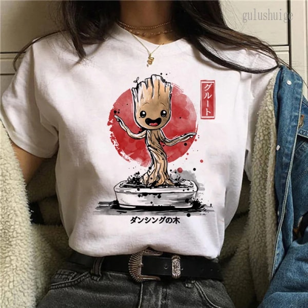 Bady Groot Printed Toppar T-shirt Herr Harajuku Mode Streetwear t-shirt I Am Groot Grafisk T-shirt Unisex tröja Y2k Toppar Man 2019 S