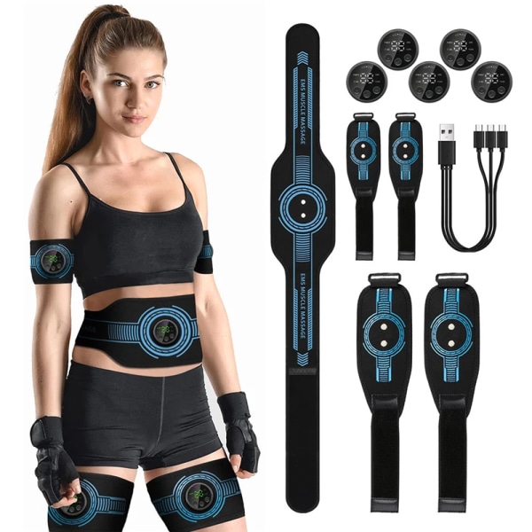 Buken Toning Bälte EMS Muskelstimulator Toner Midja Kropp Bantning Formning Midja Arm Ben Massage Gå ner i vikt Hem Fitness 2 Arm Belts