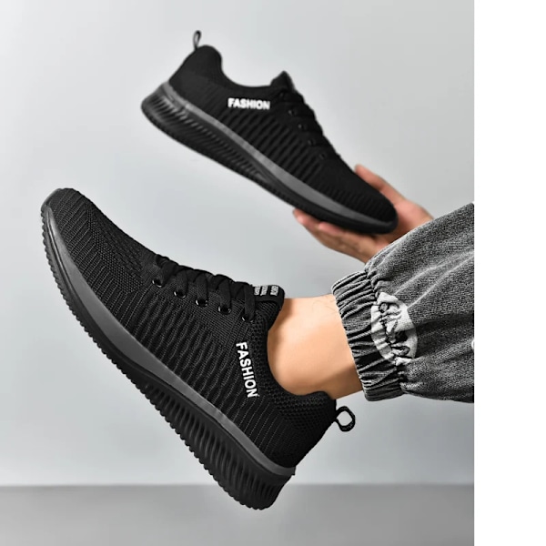 Mænd Løbesko 2024 Komfortable Sportsko Mænd Trend Letvægtssko Mænd Sneakers Åndbar Zapatillas Black Gray 46