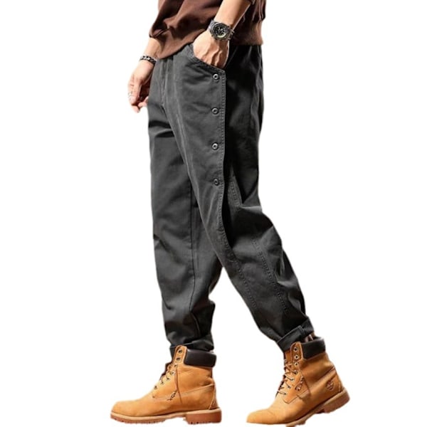 Amerikanska Retro Workwear Byxor Mäns Våren Och Hösten Modemärke Lös Och Enkel Tryckt Rak Vår Fritid Byxor Män Khaki XXL