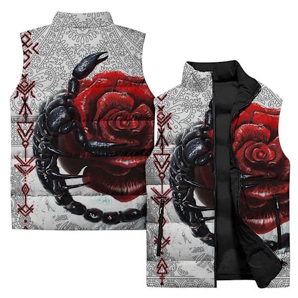 Mænds Vintervest Edderkop og Rød Drage Print Trendy Vest Mænd Jakker Mænds Tøj 2024 Harajuku Streetwear Veste Ærmeløs P24028CWJ-90PG L