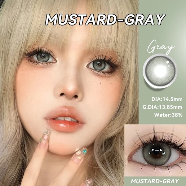 Starlens 14.5Mm Färgade Kontaktlinser Naturliga Mjuka Grå Linser 2 Bitar 6 Månader Användning.Hj Bubbles-gray 375