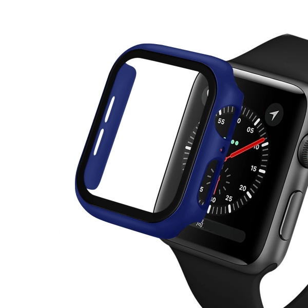 Glas+ cover för Apple Watch Ultra 49mm 8 7 41mm 45mm Tillbehör Skärmskydd Apple iWatch Series 6 5 SE 44MM 40MM 42MM 38MM Midnight Blue Series 123 38mm