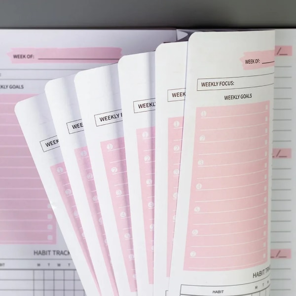 2024 Veckoplanerare Odaterad Spiral Agenda A5 Notebook Planner-väska 52 veckors Planerare Schema Papper Kontor Skolmaterial Pink Weekly Planner