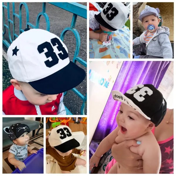 Söt baby Cap Nummer Baby Baseball Cap Vår Sommar Barn Bomull Solhatt Toddler Flicka Utomhus Visir hattar gray style 4