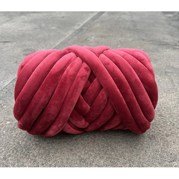 1KG 1000G Super Velvet Chunky Garn Tykt Voluminøst Gigant Garn Hvid Pose til Håndstrikning DIY Arm Blødt Stort Tæppe Gulvtæppe 자이언트얀 Wine red 1KG