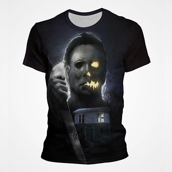 Halloween T-paita Kauhuelokuva 3D Tulosta Michael Myers Pelottava Katuvaatteet Miehet Naiset Cool Muoti Ylisuuri T-paita Ki Tees Top ETF3B202321117 150