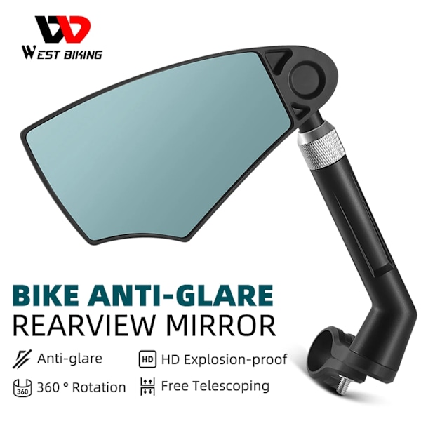 Västra Cykel Cykel Backview Spegel 360 Grader Justerbar Roterbart Styr Spegel Explosion Proof Anti Glare Cykel Spegel Spegelspegeln Right