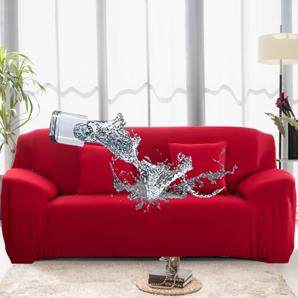 1/2/3/4 Säten soffa Cover Vattentätt Elastiskt hörnsofföverdrag L-formad cover Skyddsbänk Cover tunt tyg Red Small(90-40cm) 1pc