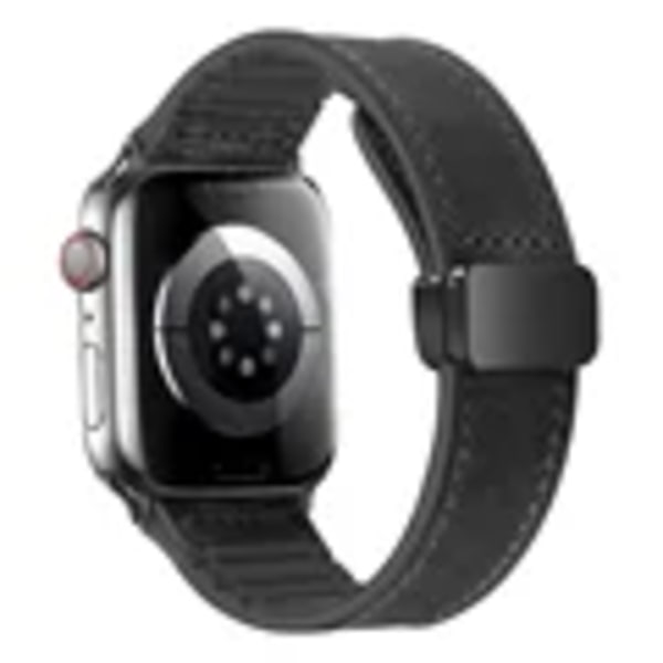 Äkta Läder Silikon För Apple Klocka Band Ultra 2 49Mm 44Mm 45Mm 41Mm 40 42Mm Magnetiska Armband Serie 8 7 Se 6 Bande Black 38mm 40mm 41mm