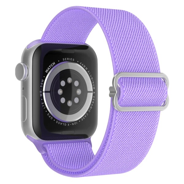 Scrunchie -rem för Apple Watch Band 44mm 40mm 38mm 42mm 49mm Elastiskt nylon IWatch Series Ultra 7 8 9 Se 3 6 45mm 41mm 15 Light purple Ultra 49mm