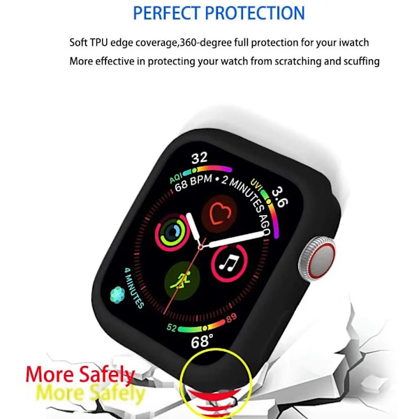 Blød Silikon Case Til Apple Watch Ultra 49Mm 9 8 7 45Mm 41Mm Beskyttelsesdæksel Til Iver Serie 6 5 4 3 Se 44Mm 40Mm 42Mm 38Mm Red Black Series 456 SE 40mm