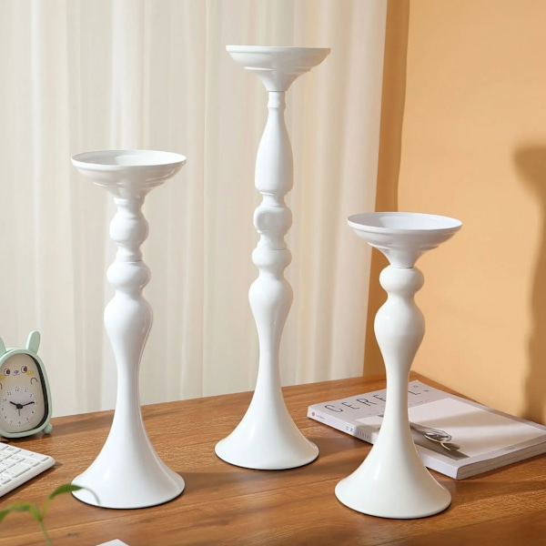 3 Färger Metall Sjöjungfru Candlestick Ljus Hållare Väg Leda Blomstervas Bröllop Leverans Av Bröllop Golden S 32cm