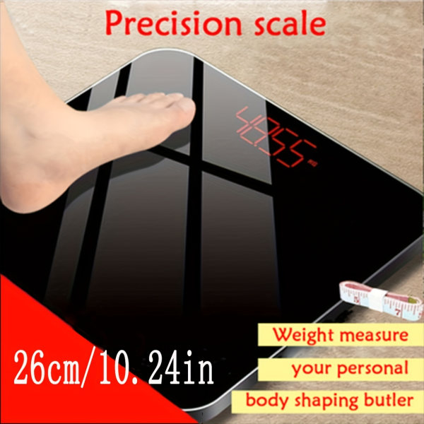 1 st viktvåg, intelligent digital viktvåg, badrumsvåg för kroppsvikt, noggrann mätning, badrumsverktyg Black