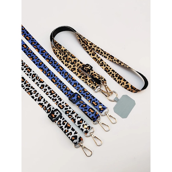 Leopard Skriv Ut Crossbody Mobiltelefon Lanyard Strap Nacke Mobiltelefon Lanyards Kedja Med Universal Packning För Alla Telefon Kasa E blue