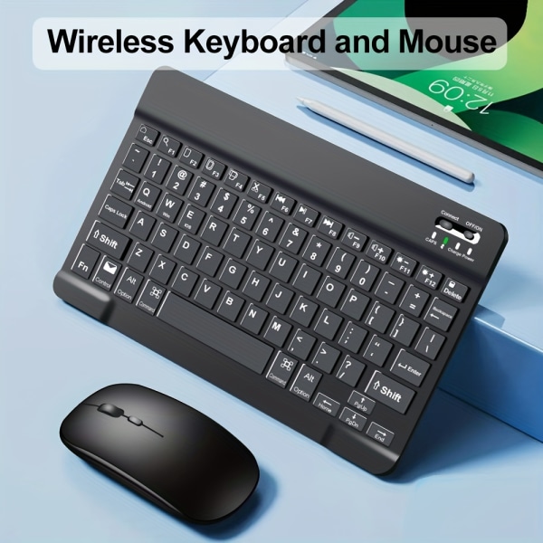 Ultratunnt trådlöst tangentbord och set, portabelt BT-tangentbord och -muskombination, lämplig för iPad, surfplatta, bärbar dator, kontorsdatortangentbord Green