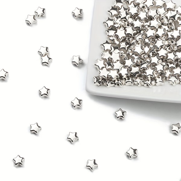 200 st 6 mm stjärnform CCB-pärlor Lösa distanspärlor för gör-det-själv Armband Halsband Handgjorda smyckentillbehör White K (200pcs)