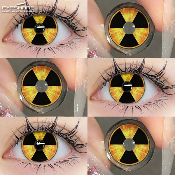 Eyeshare Halloween Färg Kontaktlinser För Ögon Anime Cosplay Färgade Linser Blå Linser Kontakt Lens Skönhet Öga Sminka NUCLEAR 0