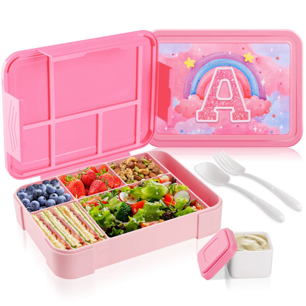 Bento-lounasrasia lapsille Yksisarvinen Bento-rasiat Lasten lounasrasia 6 osastoa Taapero Bento-rasiat päiväkotiin tai kouluun Pink A Box