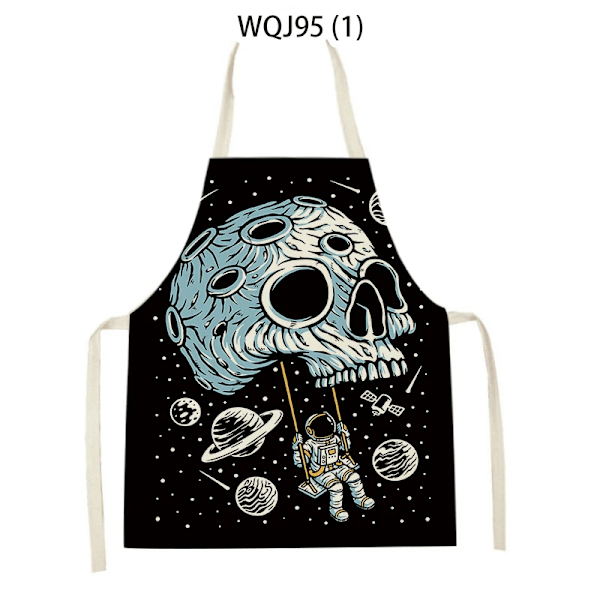 1 kpl Halloween-keittiön esiliina naisille Pinafore-lasten esiliina Skull-aikuisten esiliinat Mukautettu logo Kotitalouksien siivous Tarvikkeet 55X68cm 8 55x68cm