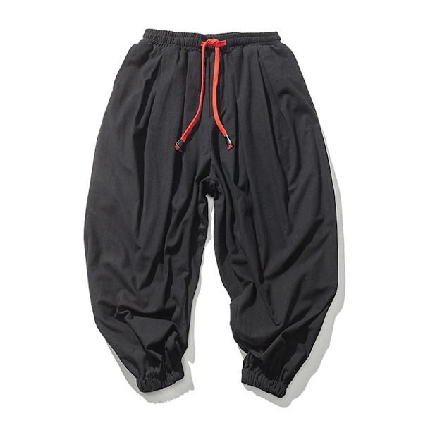 Vår Sommaren Fast Färg Byxor Män Loose Casual Bred Svettbyxor Mode Baggy Bottoms Casual Joggers Man Lanterne Byxor Ice green 2XL