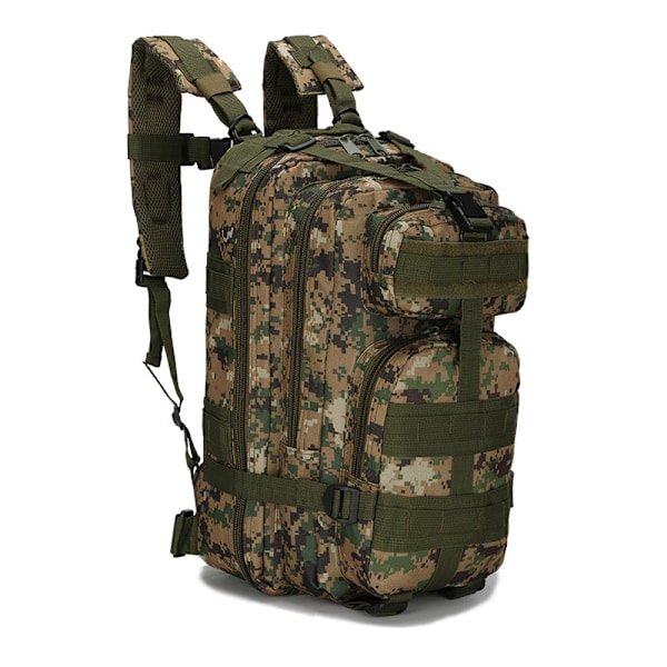 Militær Fans Combat Taske Udendørs Sports Vandreture Taske 30L Oxford Vandtæt Camouflage 3P Rygsæk Python Pattern Black 20-35L