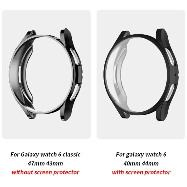 Watch till Samsung Galaxy Watch 4/5/6 40mm 44mm skärmskydd TPU All-Around Bumper Cover för Watch 6 40mm44mm green Galaxy Watch 4 44mm