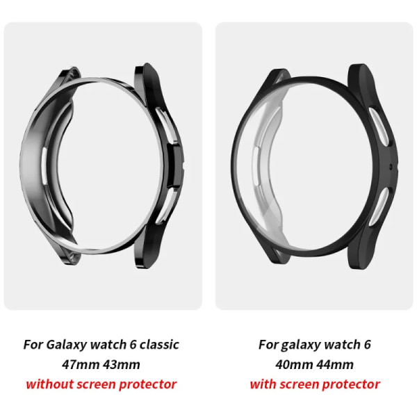 Watch till Samsung Galaxy Watch 4/5/6 40mm 44mm skärmskydd TPU All-Around Bumper Cover för Watch 6 40mm44mm transparent Galaxy Watch 6 40mm