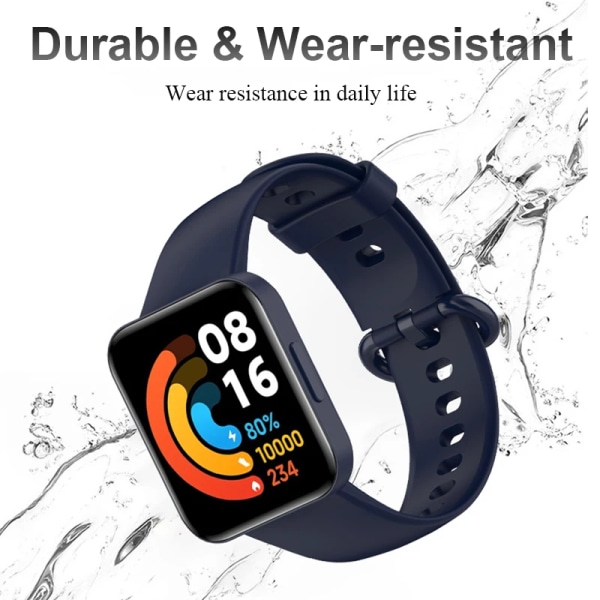 Silikonrem för Xiaomi Mi Watch 2 Lite-band med mjukt case , byte av klockarmband Redmi Watch Mi Poco-armband Black Band Redmi Watch 2 Lite