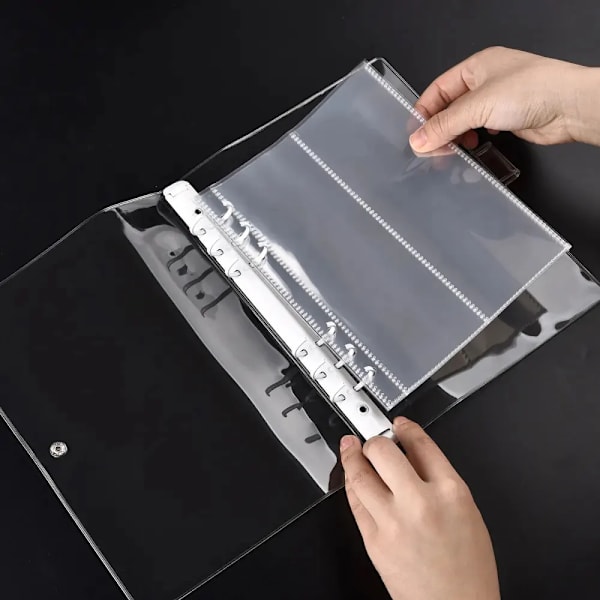 A5 Klar Album Binder Photocards Holder Opbevaring Samling Ark Bog & Foto Organizer Journal Dagbog Planner Skole Sakura 4Grids 10pcs