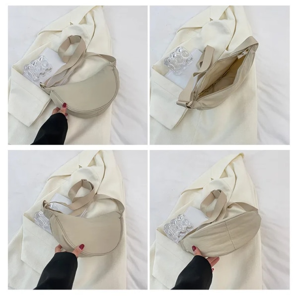 Casual Nylon Hobos Crossbody-väska för kvinnor Designer axelväskor med stor kapacitet Dam Reseshopperväska Damväskor GRAY (30cm<Max Length<50cm)