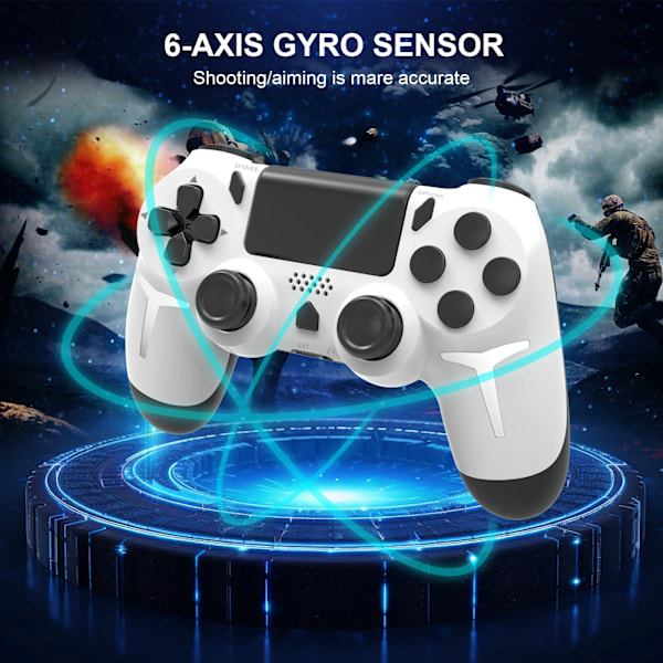 Gaminja 6-Axis Gyroskop Dual Vibration Med Trådløs Spilblok Bluetooth Controller Til Ps4 Ps3 Konsol PC-Computer Black