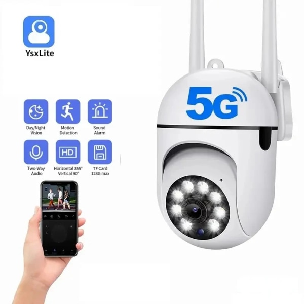 5G WiFi övervakningskameror IP-kamera HD 1080P IR Fullfärg Nattseende Säkerhetsskydd Rörelse CCTV Utomhuskamera 5G Camera