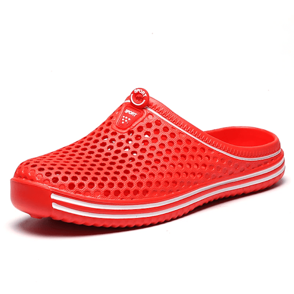 Yrzl Mænd Sko Strand Tøfler Unisex Hollow Out Casual Kvinder Strand Sandal Flip Flops Sko Skridsikre Størrelse 36-45 Mænd Tøfler Red 38