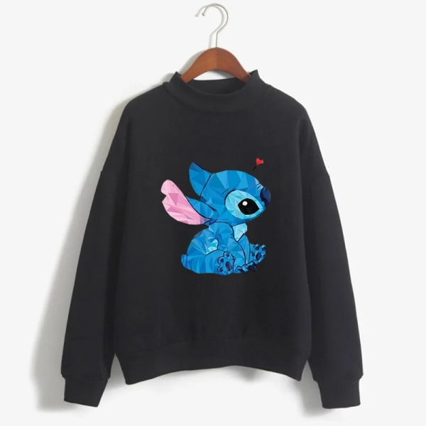 2023 Turtleneck hoodie Stitch Funny Women Harajuku Cute Lilo and Stitch Anime Sweatshirt Manga Streetwear Hoody Kvinna 59220 M