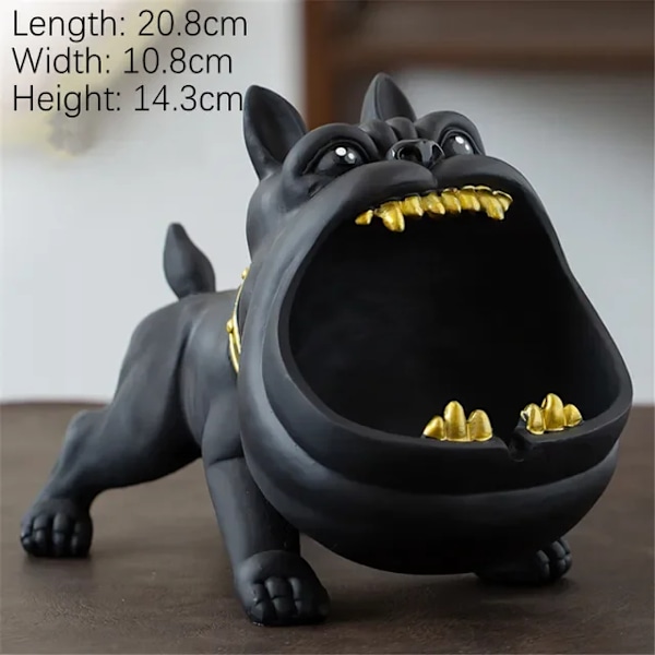 Koira Tuhkakuppi Koristeellinen Bulldog Eläin Suuri Kapasiteetti Säilytyslaatikko Keraaminen Käsityö Koristeet Miehet Lahja Cinzeiro Decorativo Cendiername Bulldog Black resin