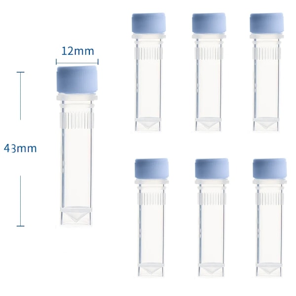 25/50 st. 1-10 ml Plastprovrör, Provbehållare, Pulver, Hantverk, Skruvlock, Flaskor för Kontor, Skola, Kemikalier 1ml White 50pcs