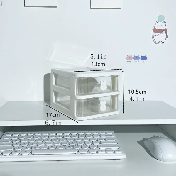Multifunktionell Desktop Organizer låda med pennhållare och förvaringshylla för hårtillbehör Four layers pink