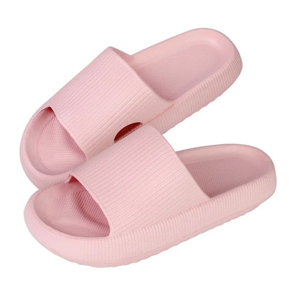 2024 Sommar Tofflor För Män Kvinnor Eva Mjuk Botten Tofflor Inomhus Hus Slides Flat Sandaler Utomhus Strand Skor Man Flip Flops A-Pink 3.5cm 36-37 (fit 35-36)