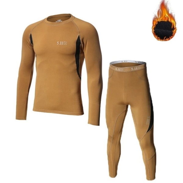 Thermal Herr Vinter Inre Kläder Termo Pyjamas Tight Elastisk Fitness Baslager army green L(60-70kg)