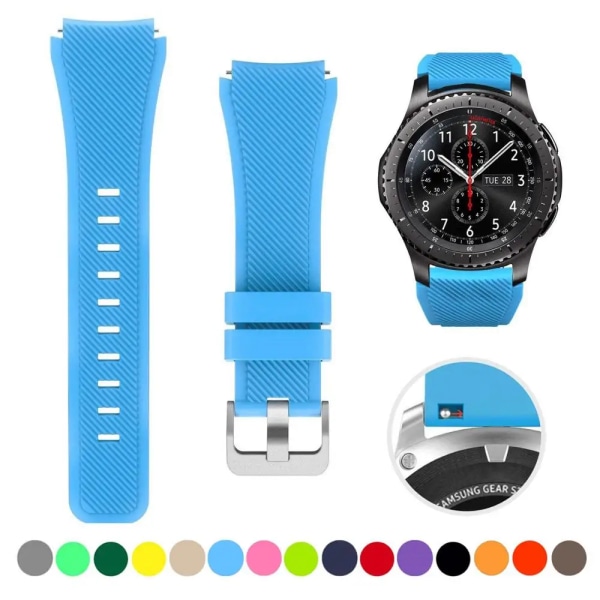 20mm 22mm rem för Samsung galaxy watch4 44mm/40mm 5 pro active 2 Gear s3 Silikon Correa armband Huawei Watch gt2/3/2e band sky blue 9 22mm